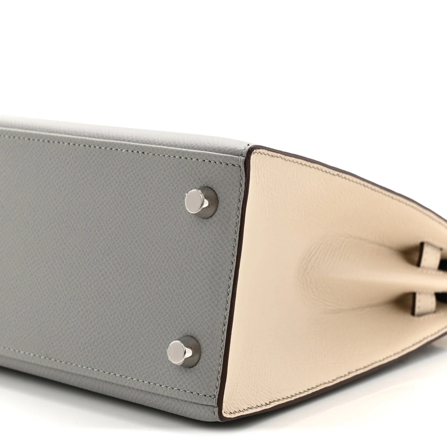HERMES KELLY 25 SELLIER HSS SPECIAL ORDER GRIS MOUETTE CRAIE EPSOM SILVER HARDWARE