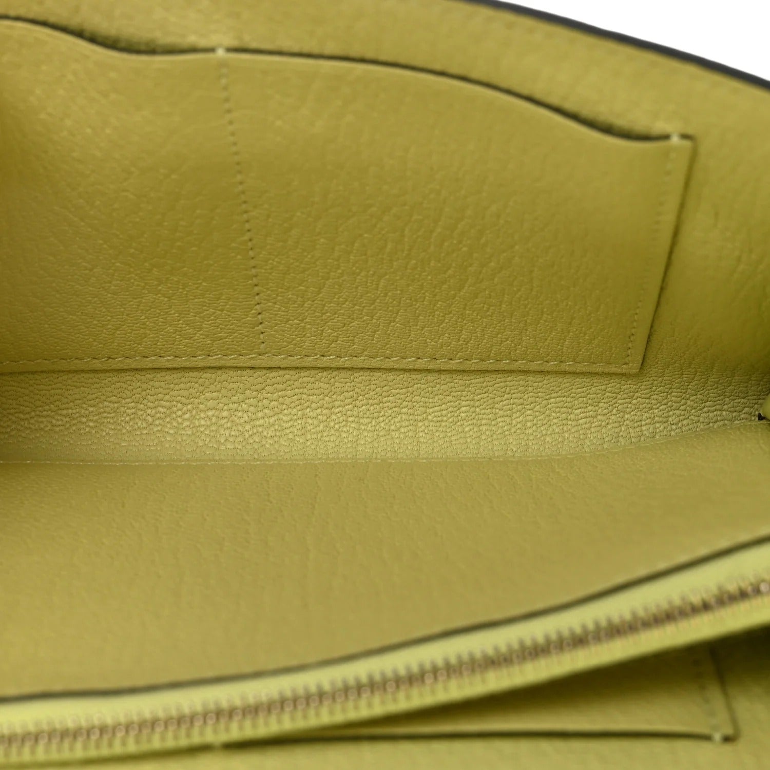 HERMES KELLY TO GO WALLET JAUNE BOURGEON CHEVRE MYSORE SILVER HARDWARE