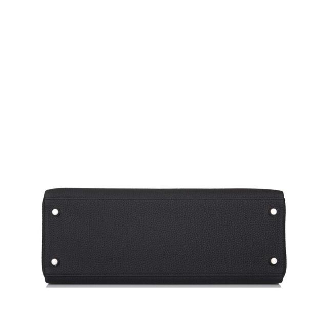 HERMES KELLY 32 RETOURNE BLACK TOGO SILVER HARDWARE