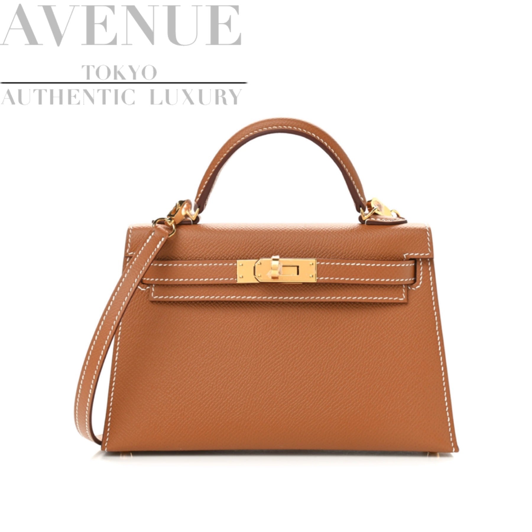 HERMES KELLY MINI 2 SELLIER 20 GOLD EPSOM GOLD HARDWARE