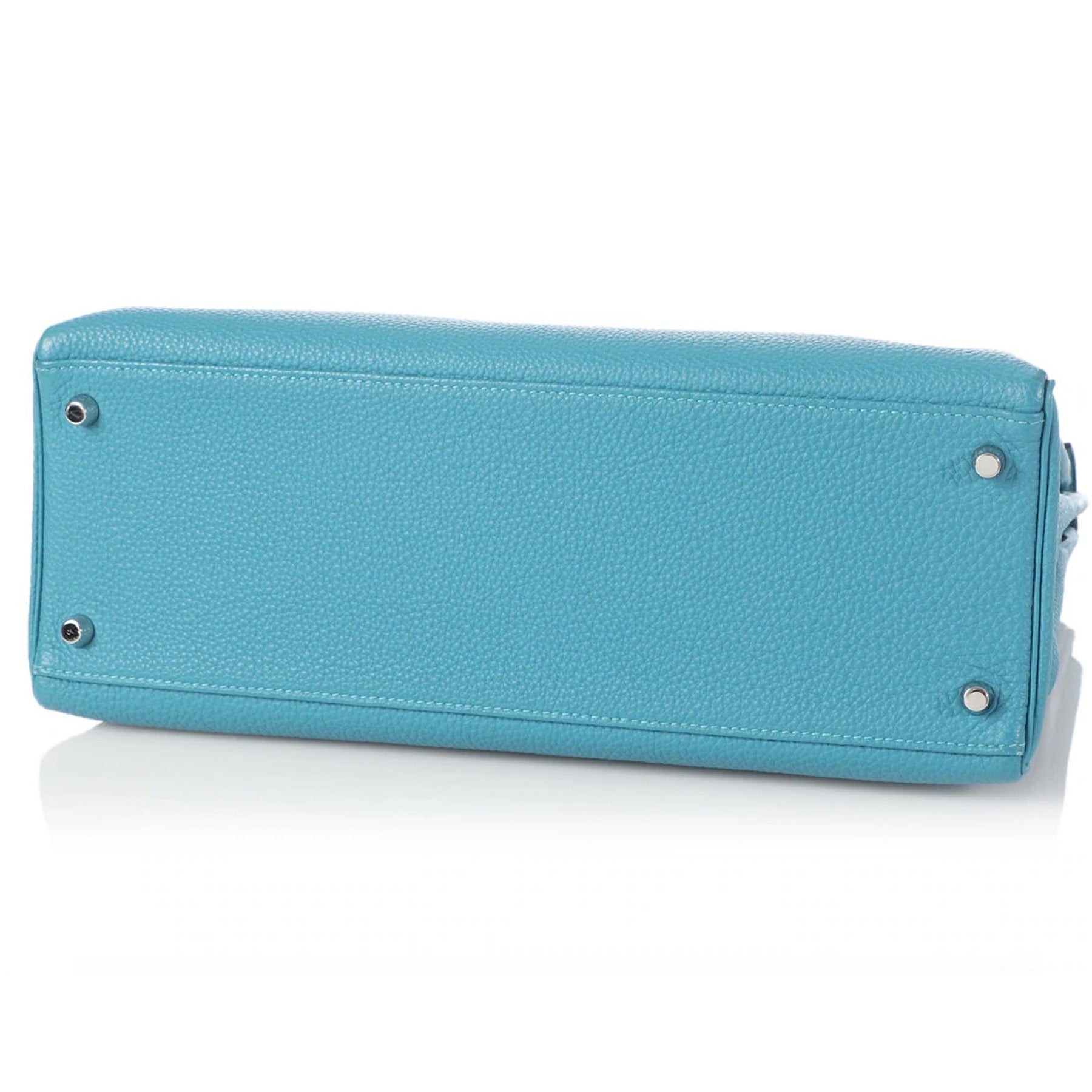 HERMES KELLY 35 TURQUOISE TOGO SILVER HARDWARE