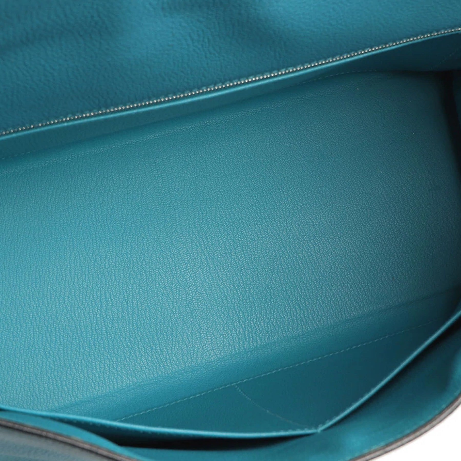 HERMES KELLY 35 TURQUOISE TOGO SILVER HARDWARE