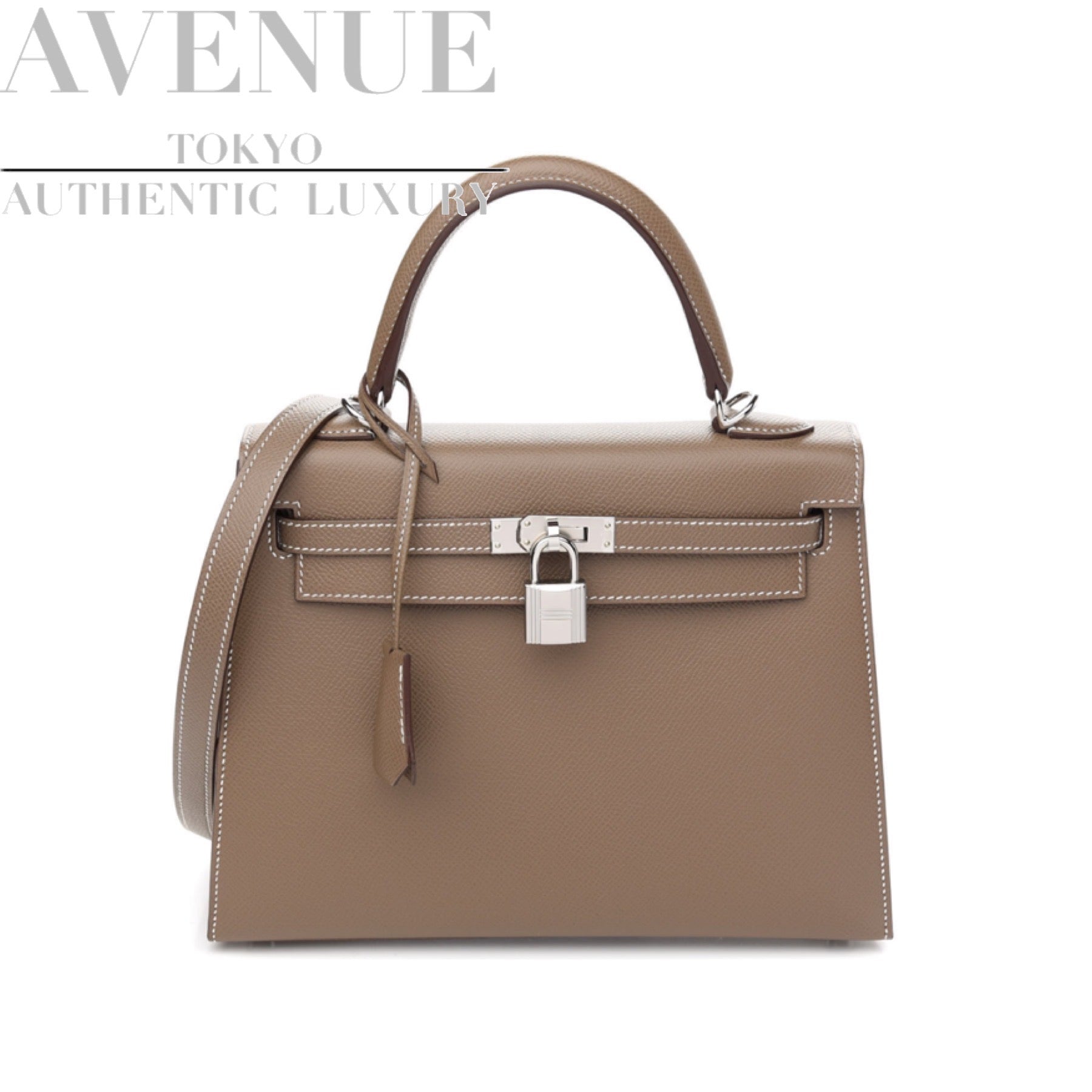 【新品未使用】2024年製 エルメス ケリー２５ 外縫い エトゥープ エプソン シルバー金具 HERMES KELLY SELLIER 25 |  AVENUE TOKYO