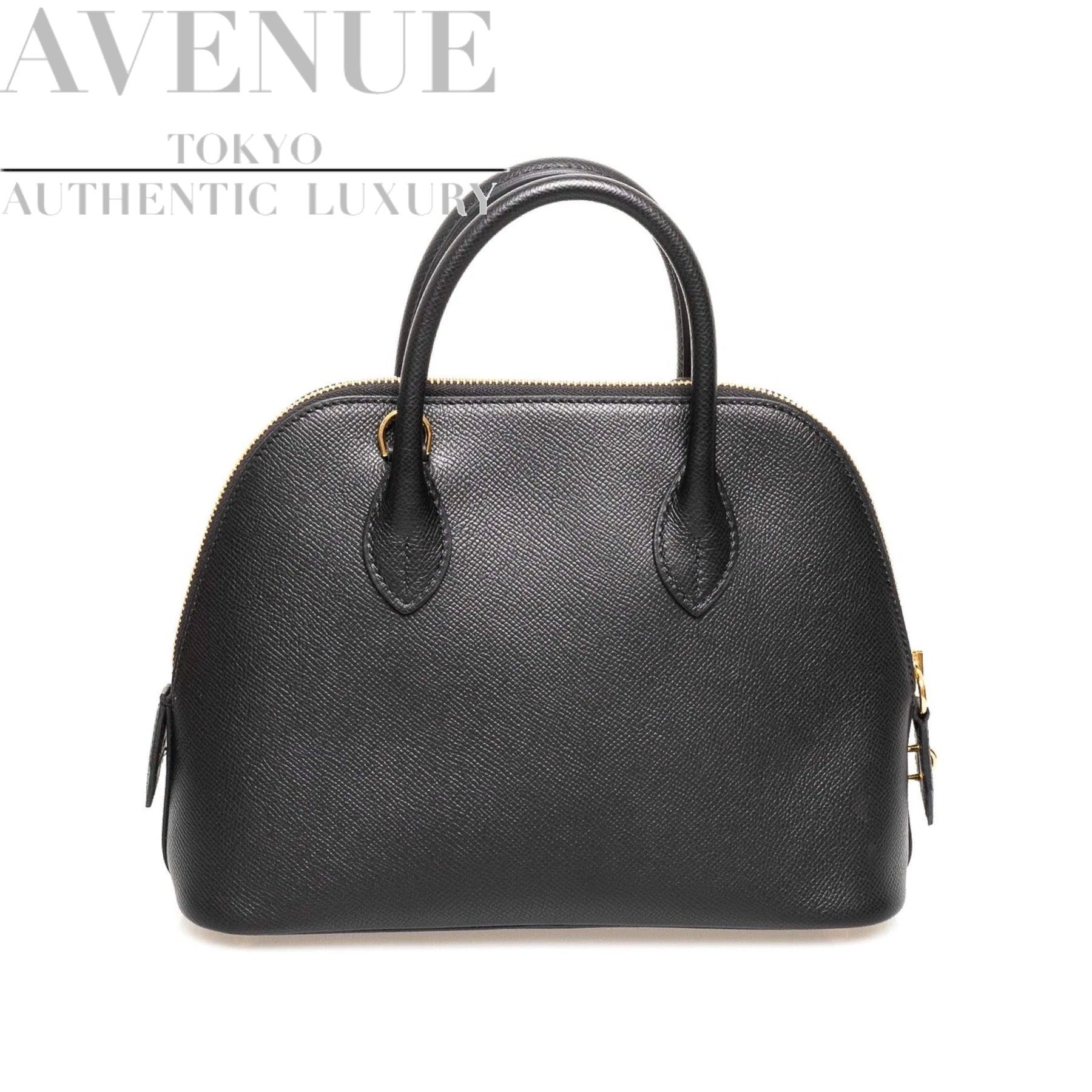 HERMES BOLIDE 25 1923 BLACK NOIR EPSOM GOLD HARDWARE