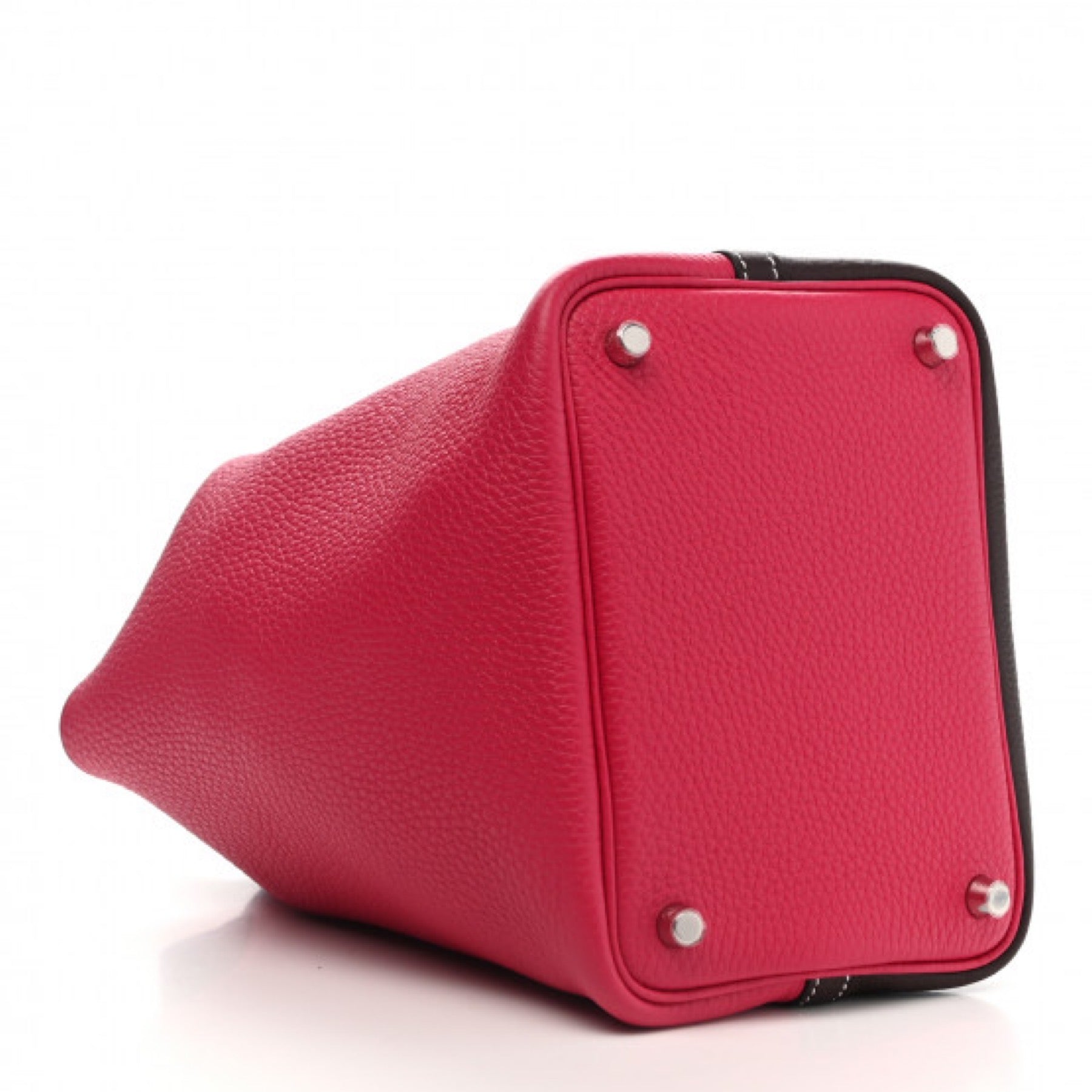 HERMES PICOTIN LOCK 18 CASAQUE ROUGE SELLIER FRAMBOISE TAURILLON CLEMENCE SILVER HARDWARE