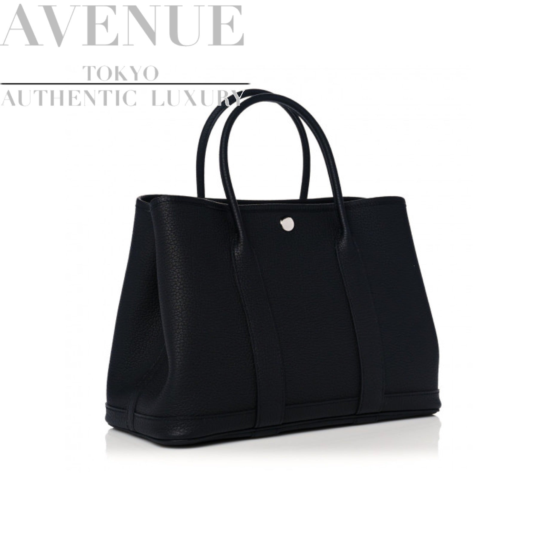 HERMES GARDEN PARTY 30 TPM TOTE BLACK NEGONDA SILVER HARDWARE