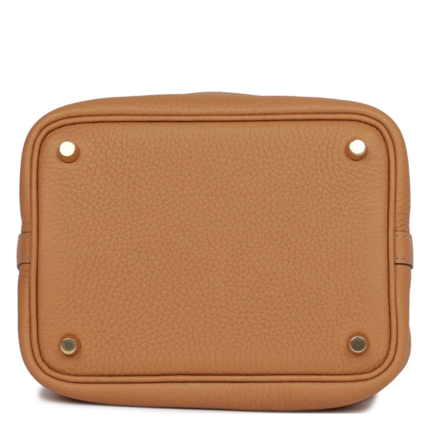 HERMES PICOTIN LOCK 18 PM BISCUIT TAURILLON CLEMENCE GOLD HARDWARE