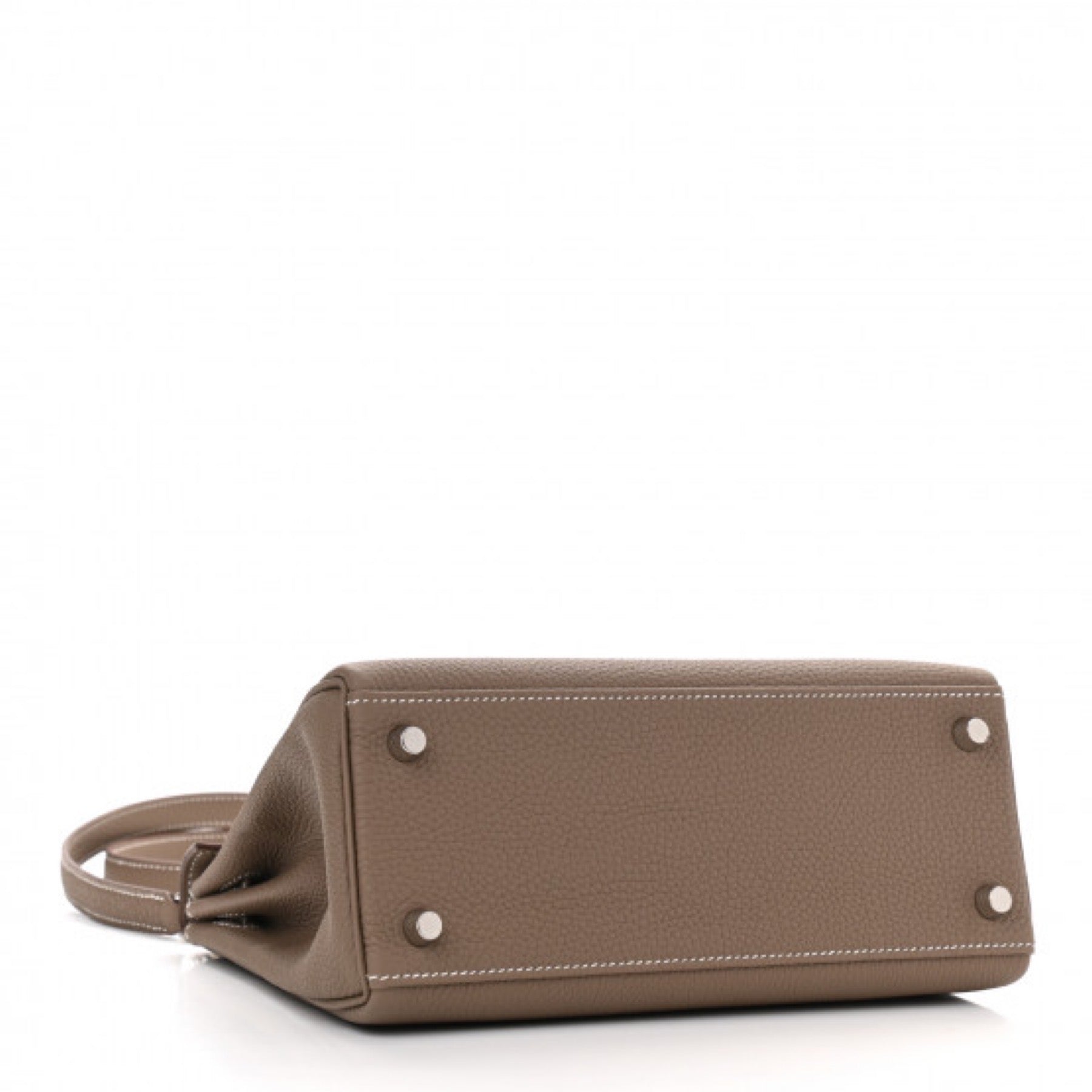 HERMES KELLY 25 RETOURNE ETOUPE TOGO SILVER HARDWARE
