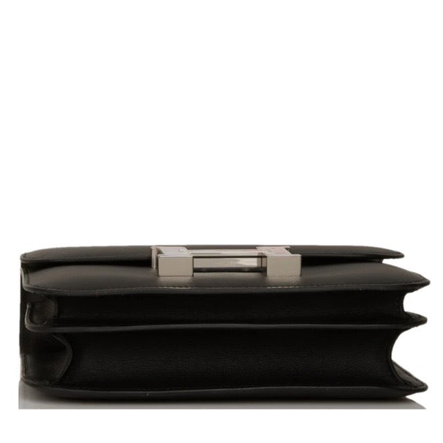 HERMES CONSTANCE 18 BLACK SWIFT MARBLED SILVER HARDWARE