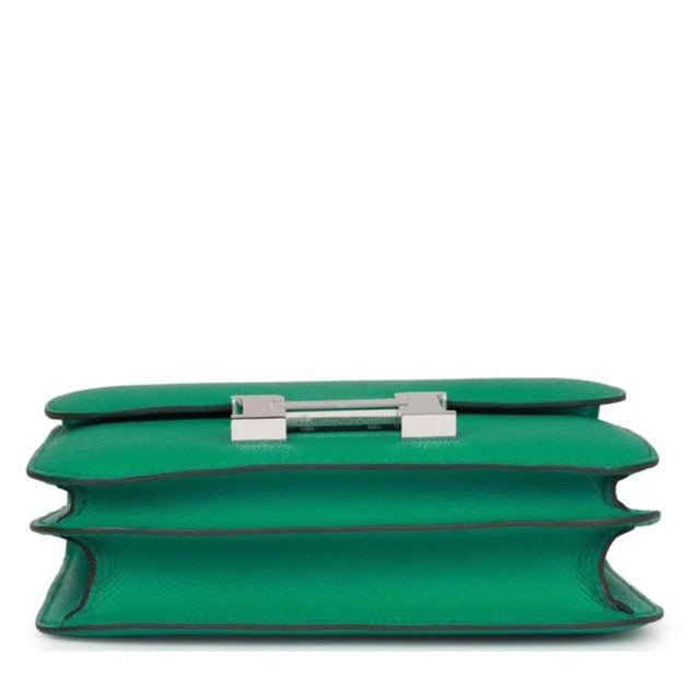 HERMES MINI CONSTANCE 18 MIRROR VERT JADE EPSOM SILVER HARDWARE