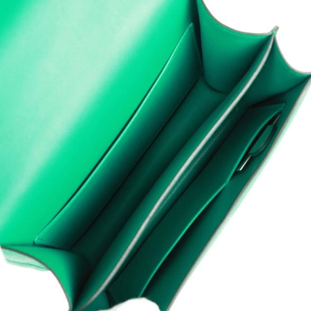 HERMES MINI CONSTANCE 18 MIRROR VERT JADE EPSOM SILVER HARDWARE