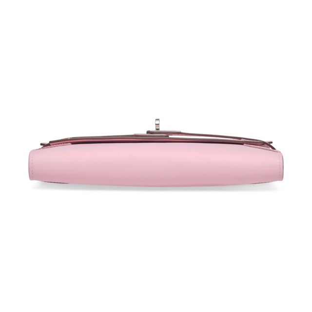 HERMES KELLY GHILLIES LONG WALLET ROSE SAKURA SWIFT SILVER HARDWARE