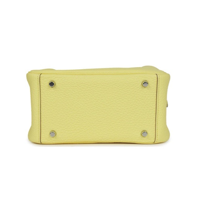 HERMES MINI LINDY 20 LIMONCELLO TAURILLON CLEMENCE SILVER HARDWARE