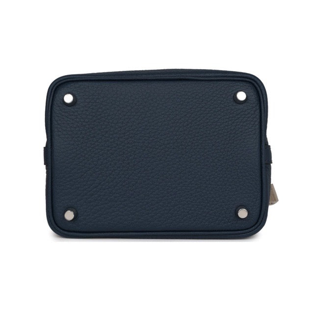 HERMES PICOTIN LOCK 18 PM BLEU DE PRUSSE TAURILLON CLEMENCE SILVER HARDWARE