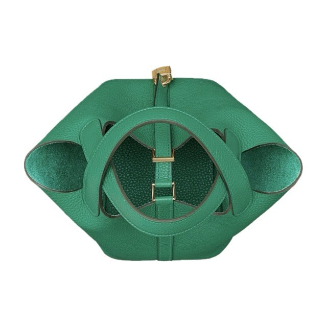 HERMES PICOTIN LOCK 18 PM VERT VERTIGO TAURILLON CLEMENCE GOLD HARDWARE