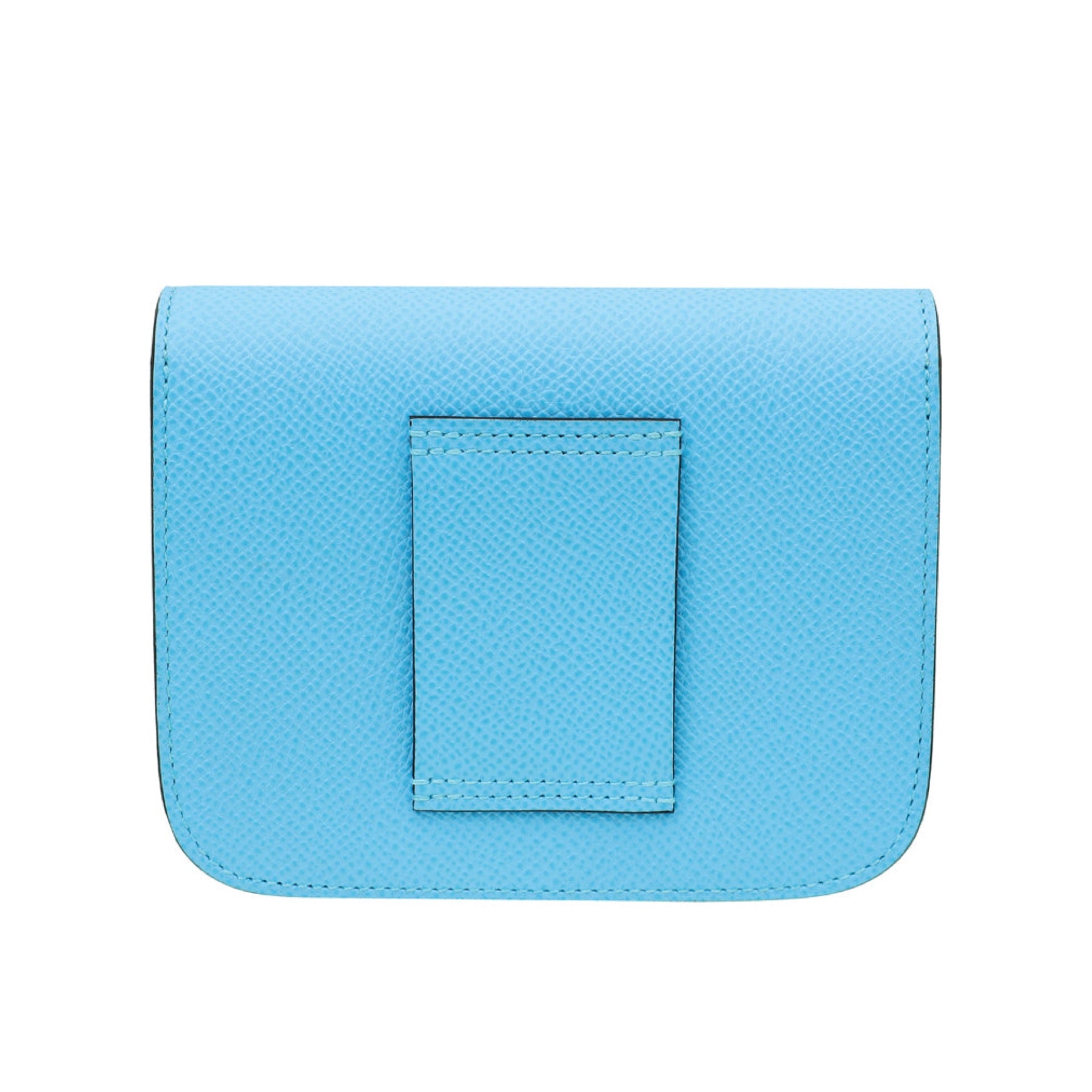 HERMES CONSTANCE SLIM WALLET CELESTE EPSOM GOLD HARDWARE
