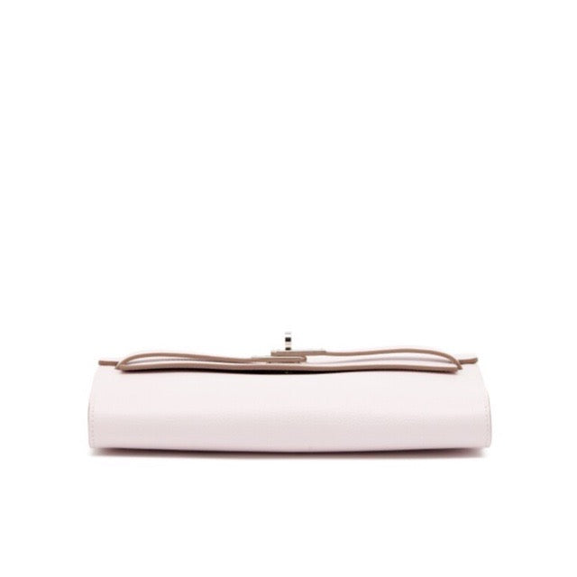 HERMES KELLY WALLET TO GO LONG WALLET MAUVE PALE EVERCOLOR SILVER HARDWARE