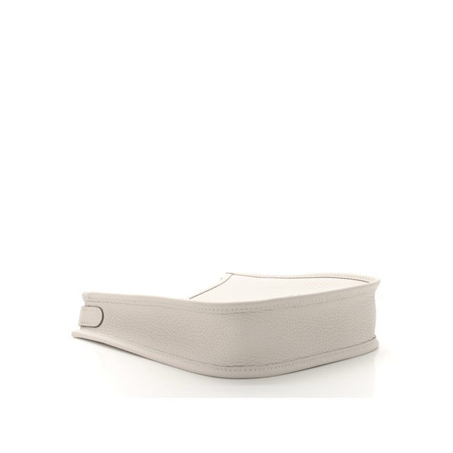 HERMES MINI EVELYNE TPM SHOULDER BAG GRIS PALE TAURILLON CLEMENCE SILVER HARDWARE