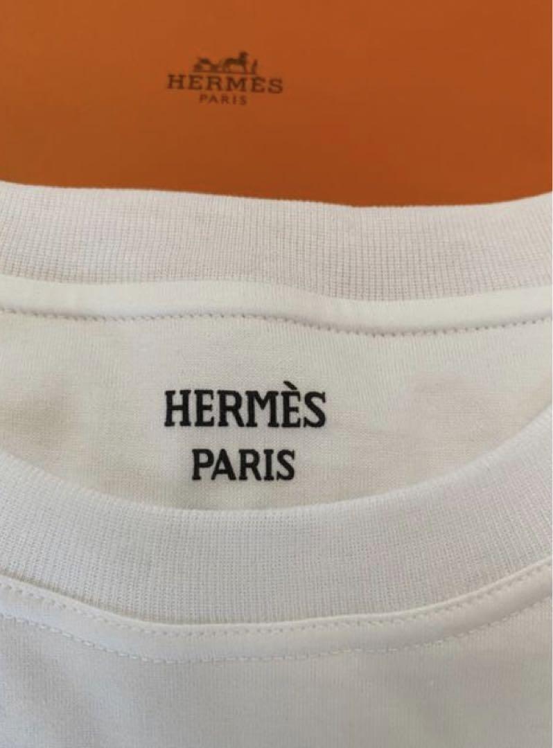 HERMES EMBROIDERED POCKET T-SHIRTS CHAINE'D ANCRE WHITE COTTON