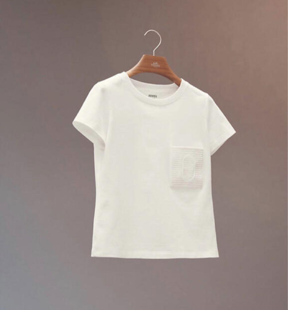 最短当日発送 シェーヌダンクル エルメス 刺繍ポケット Tシャツ ホワイト HERMES EMBROIDERED POCKET T-SHIR –  AVENUE TOKYO