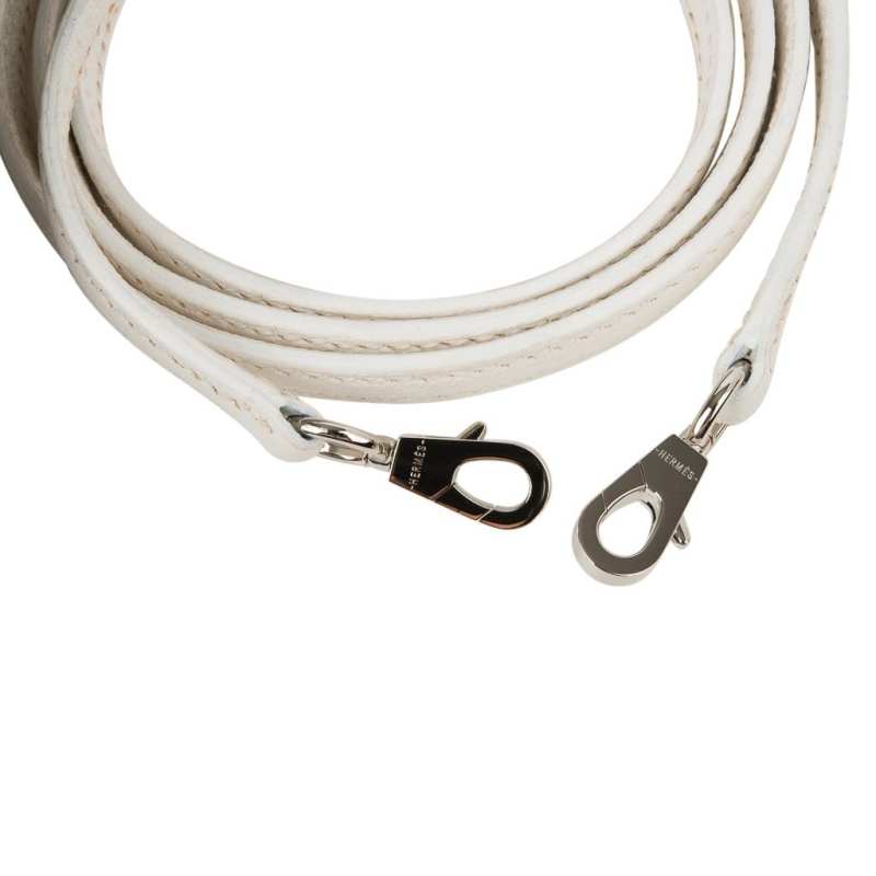 HERMES MINI BOLIDE 1923 WHITE EVERCOLOR SILVER HARDWARE