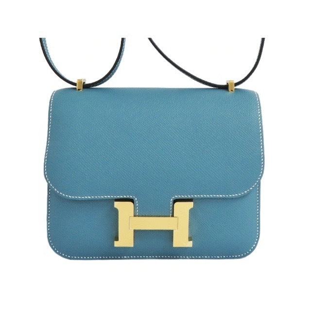 HERMES MINI CONSTANCE 18 MIRROR NEW BLEU JEAN EPSOM GOLD HARDWARE