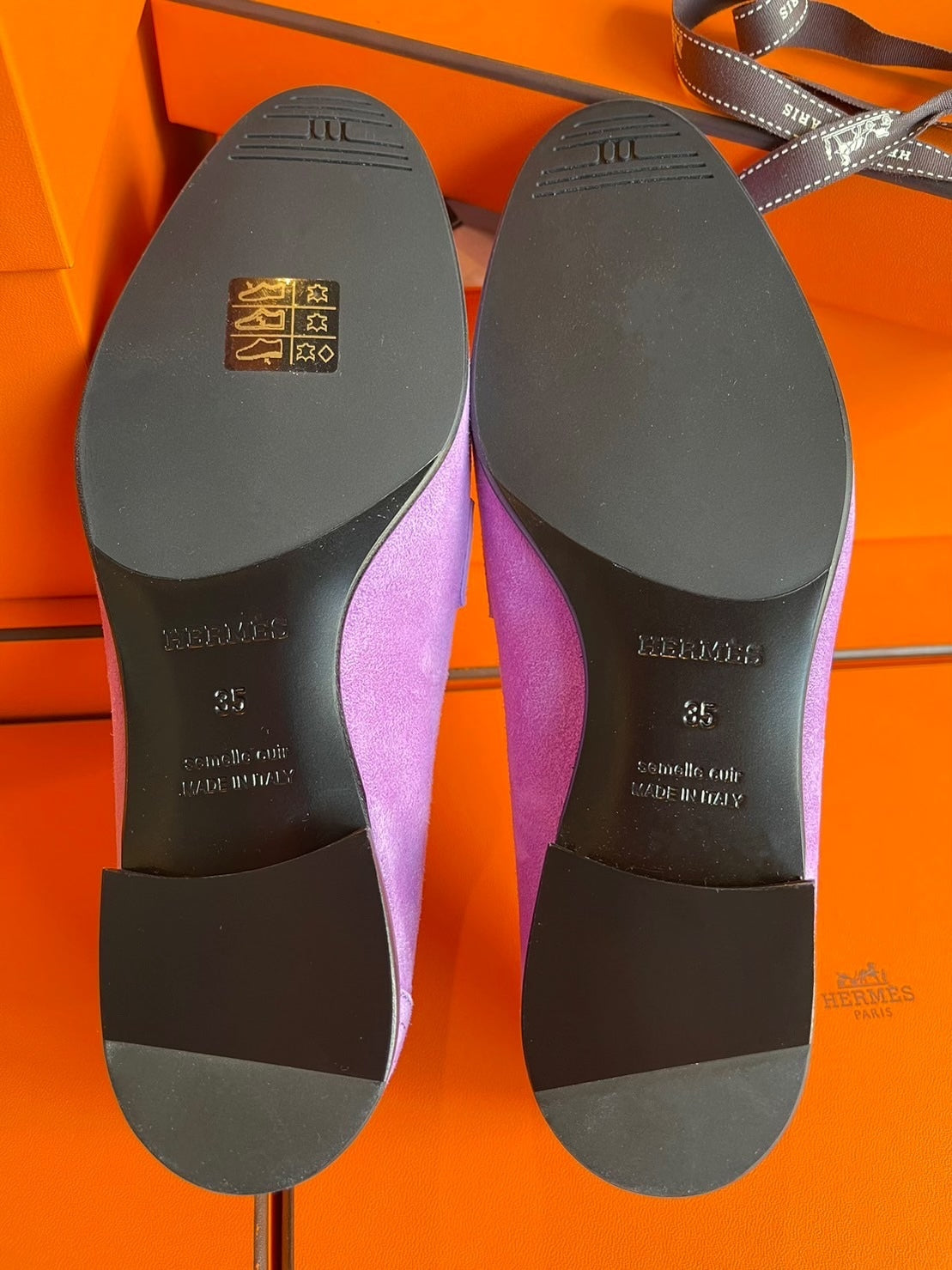 HERMES MOCCASIN ROYAL LOAFER PURPLE VIOLET