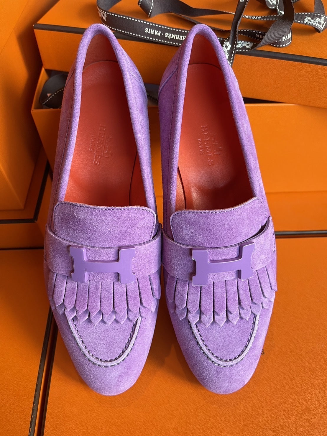 HERMES MOCCASIN ROYAL LOAFER PURPLE VIOLET
