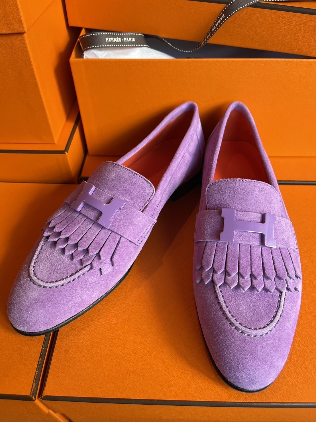 HERMES MOCCASIN ROYAL LOAFER PURPLE VIOLET