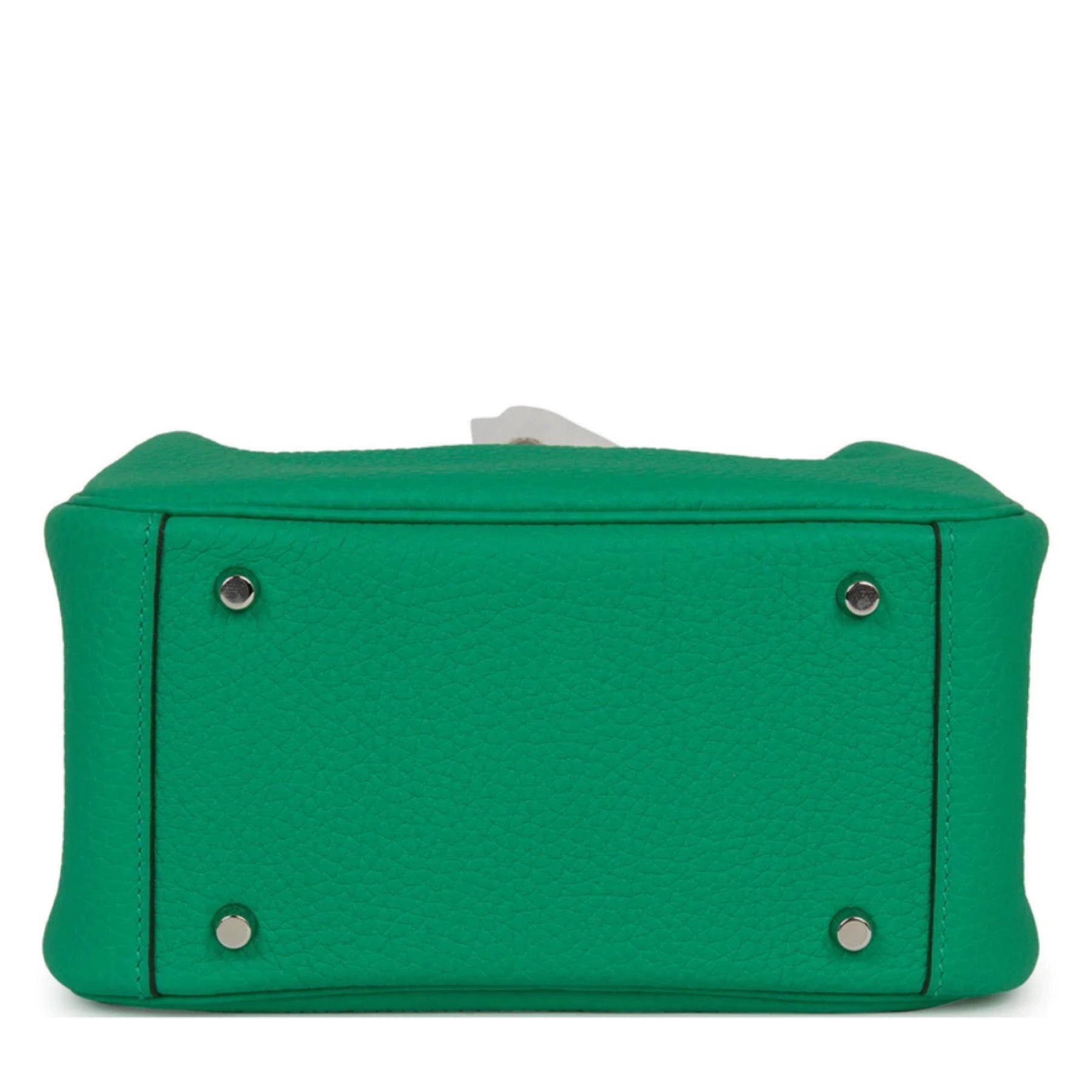 HERMES MINI LINDY MENTHE TAURILLON CLEMENCE SILVER HARDWARE