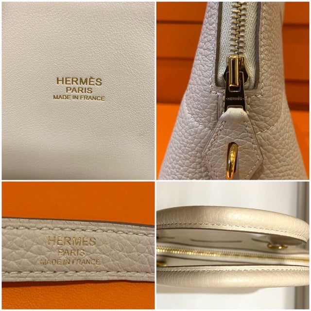 HERMES BOLIDE 31 CRAIE TAURILLON CLEMENCE GOLD HARDWARE