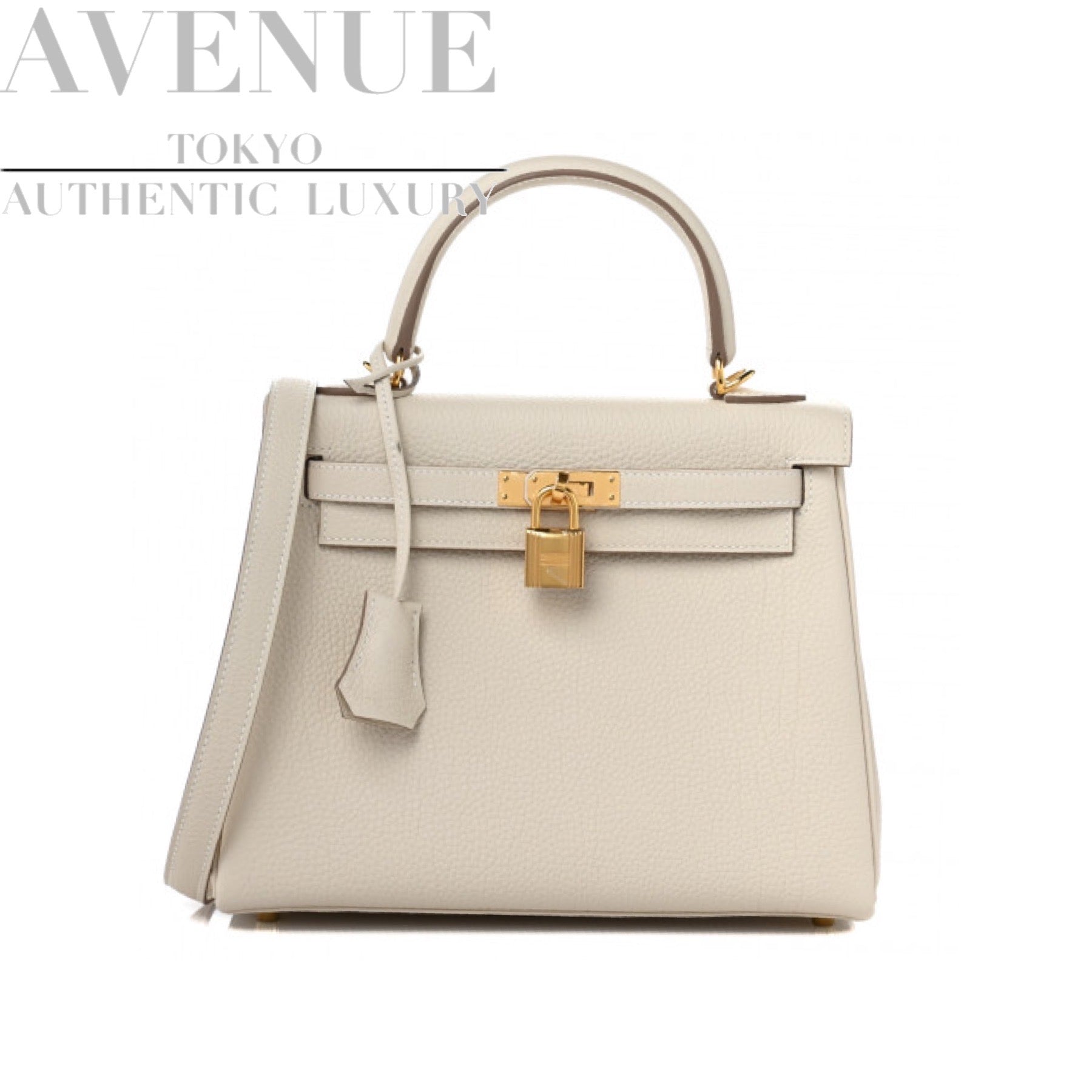 HERMES KELLY 25 RETOURNE CRAIE TOGO GOLD HARDWARE