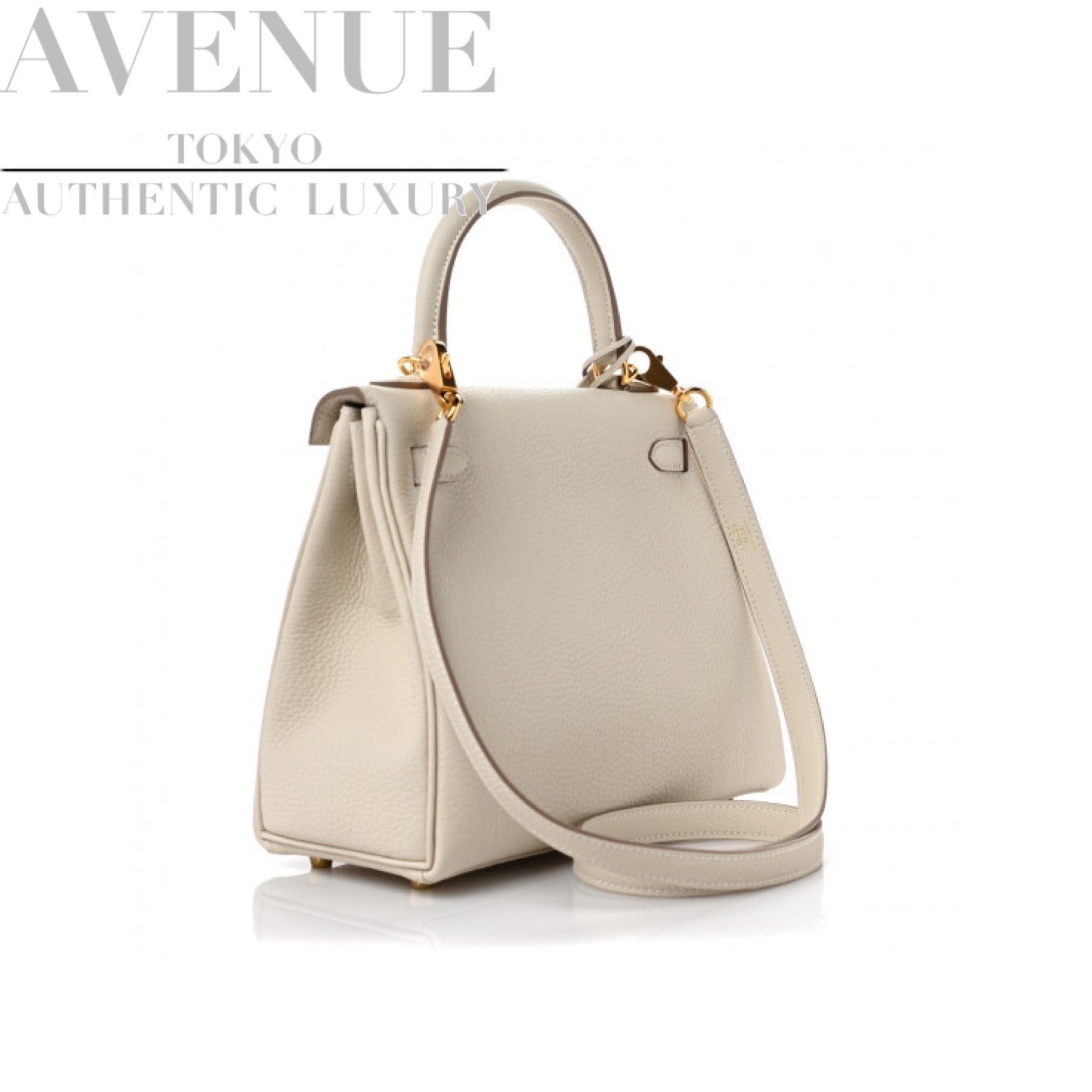 HERMES KELLY 25 RETOURNE CRAIE TOGO GOLD HARDWARE