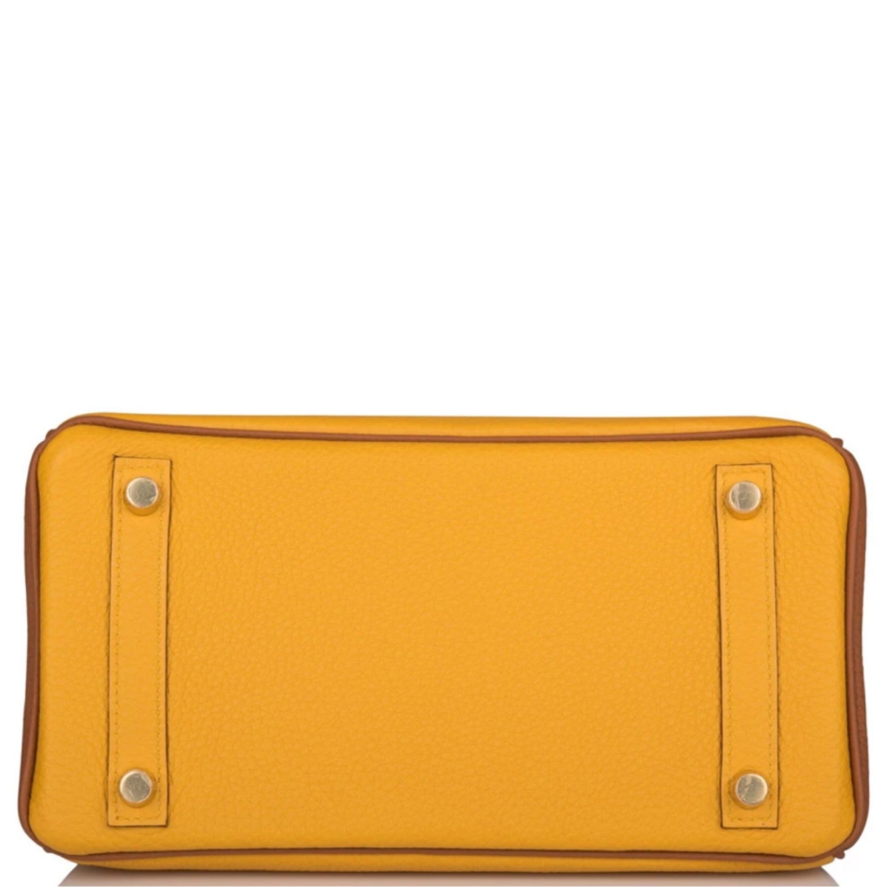 HERMES BIRKIN 25 PERSONAL ORDER HORSESHOE BI-COLOR JAUNE AMBRE GOLD TOGO PERMABRASS GOLD HARDWARE HSS