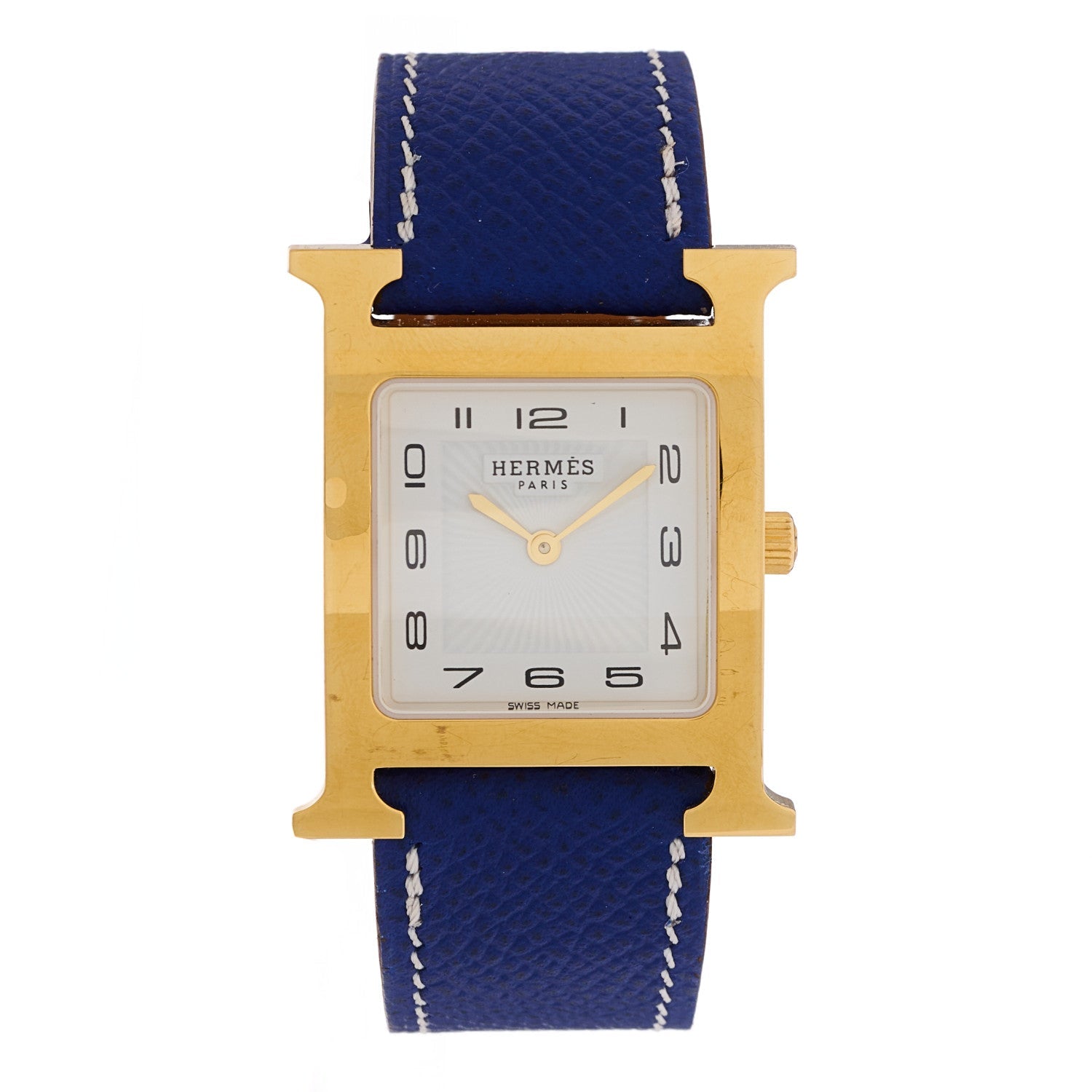 エルメス Hウォッチ 26mm ステンレス Bleu Electrique エプソン
