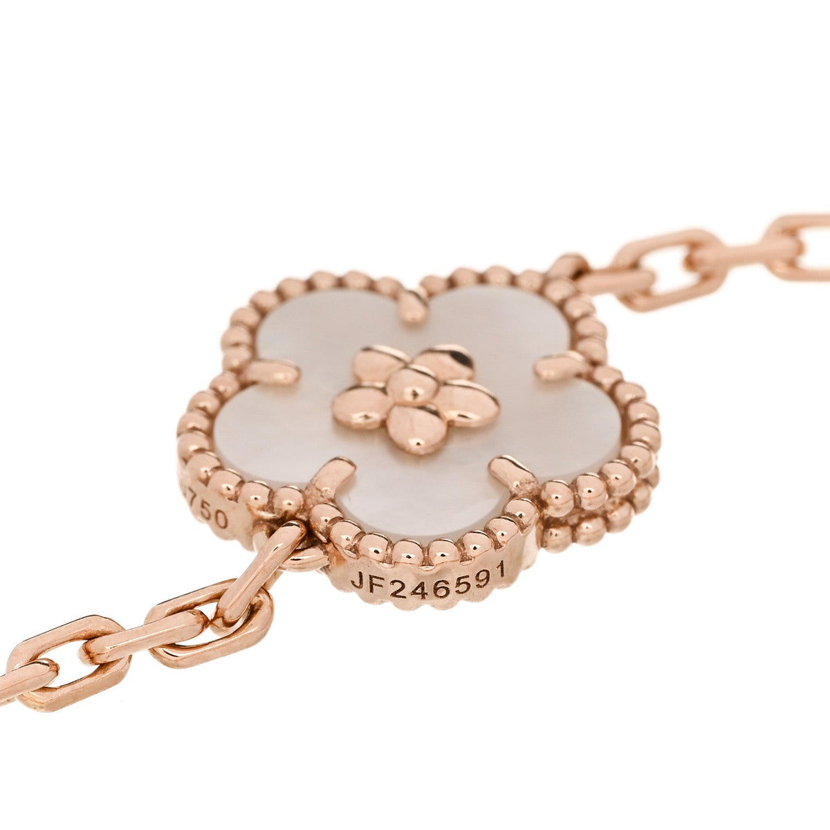 Van Cleef & Arpels Lucky Spring 5 Motifs Bracelet, Multicolor, 18K Rose Gold