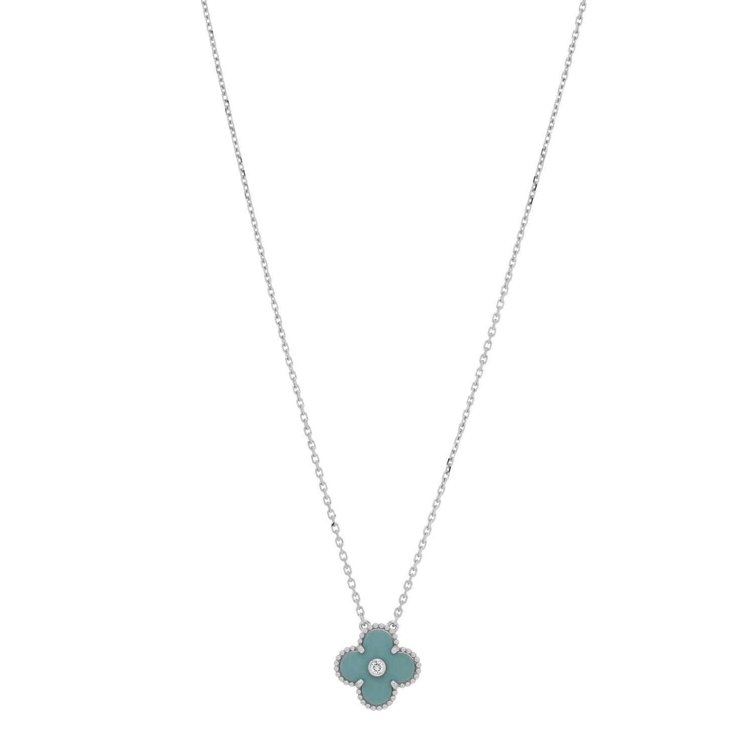 ヴァンクリーフ＆アーペル ヴィンテージアルハンブラ ペンダントネックレス ダイヤモンド 18K ホワイトゴールド VAN CLEEF & ARPELS VINTAGE ALHAMBRA PENDANT NECKLACE DIAMOND 18K WHITE GOLD