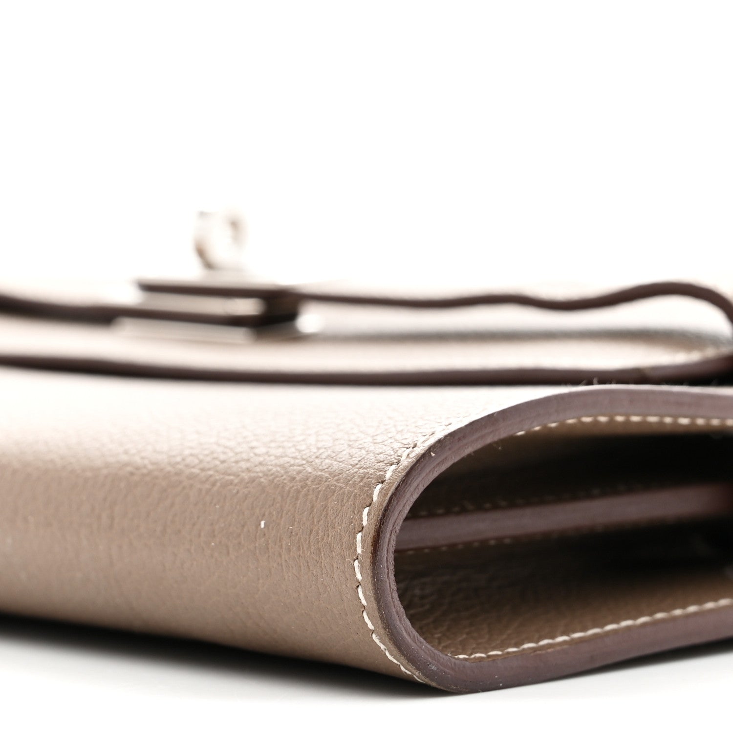 HERMES KELLY TO GO WALLET ETOUPE EVERCOLOR SILVER HARDWARE