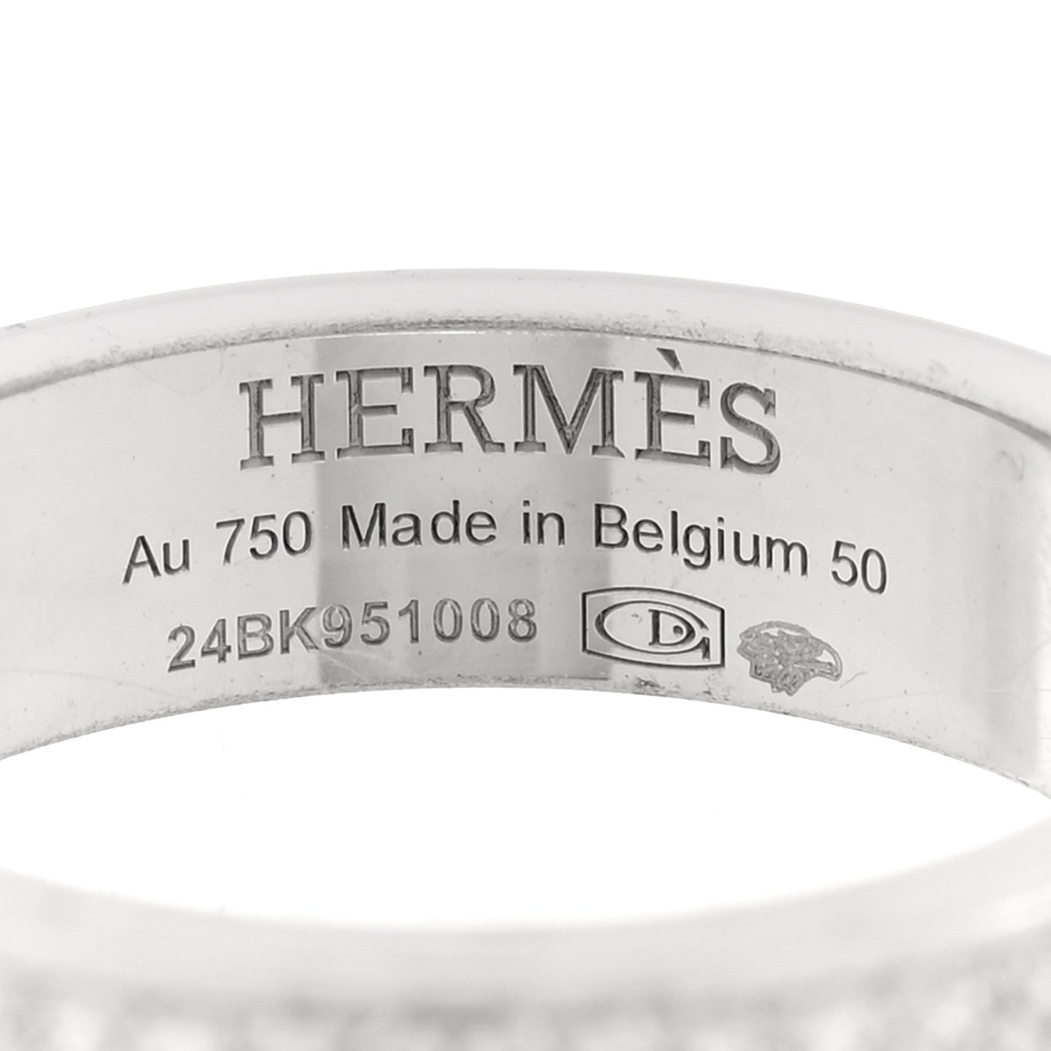 エルメス 18Kホワイトゴールド ダイヤモンド ケリーリング 50 5.5