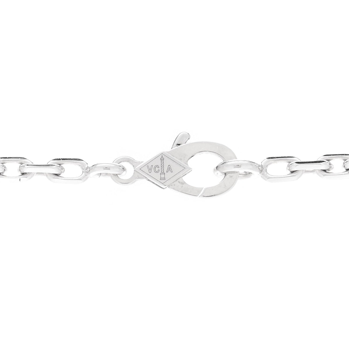 Van Cleef & Arpels Vintage Alhambra 20 Motifs Necklace Black Onyx 18K White Gold