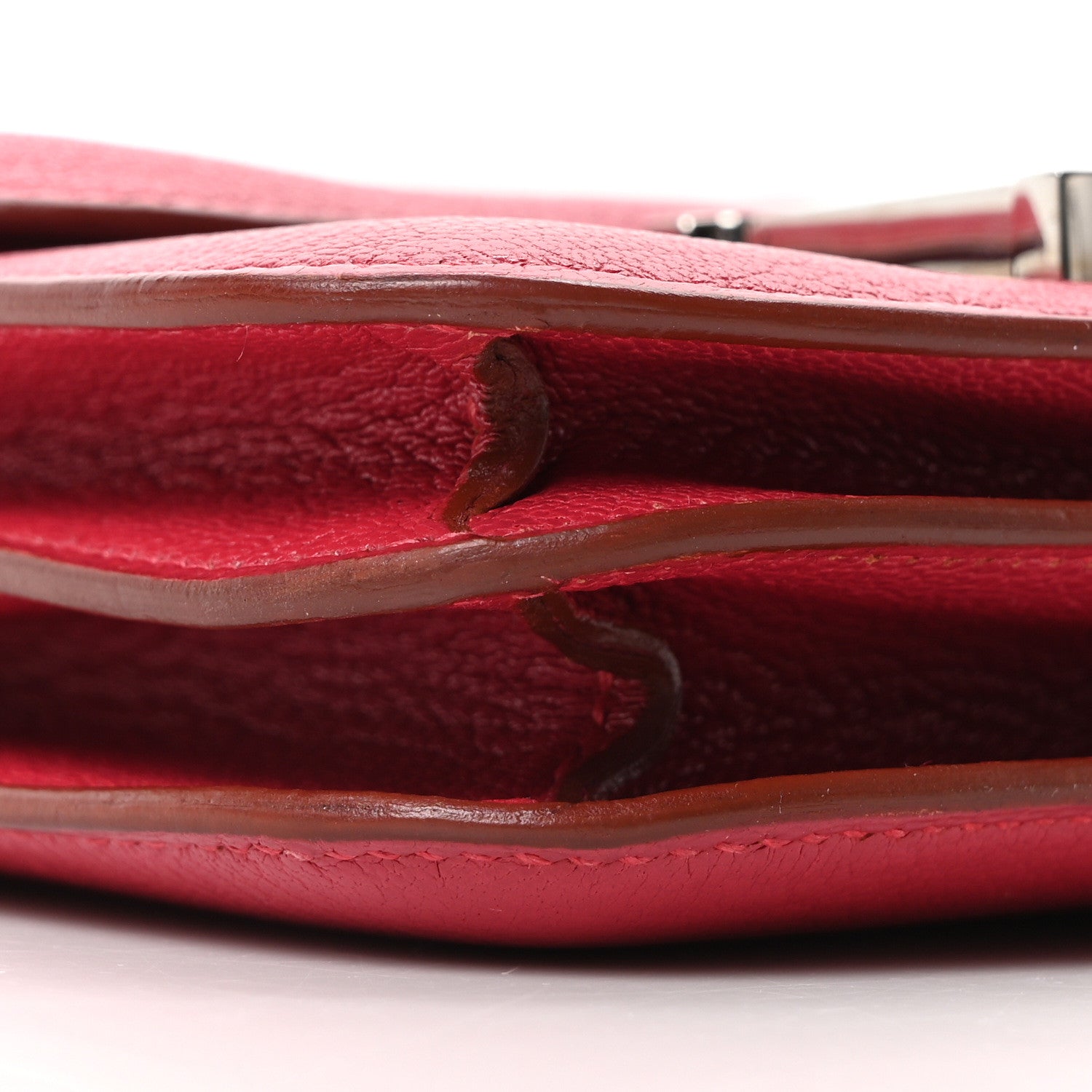 HERMES CONSTANCE 18 FRAMBOISE CHEVRE MYSORE SILVER HARDWARE