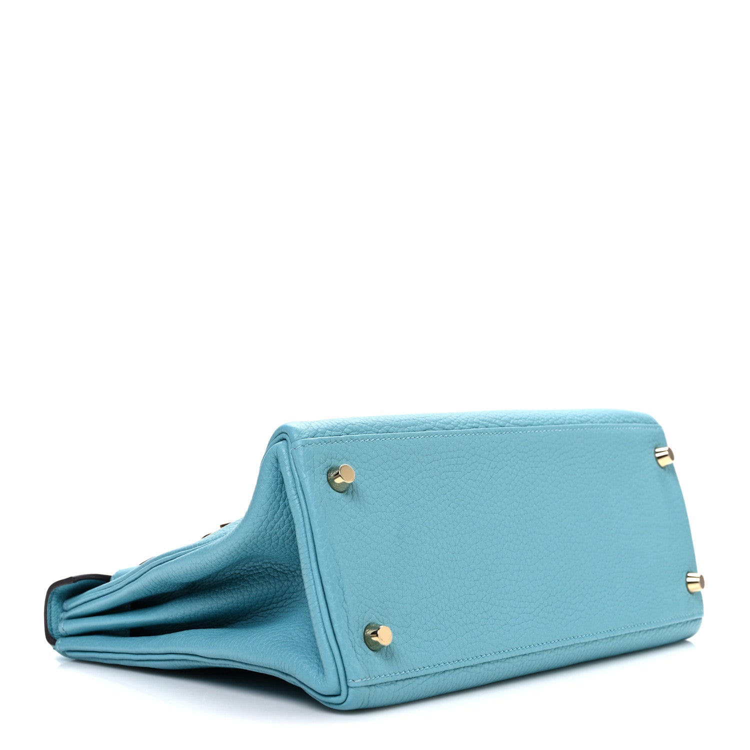 HERMES KELLY 28 RETOURNE BLEU ATOLL TOGO GOLD HARDWARE