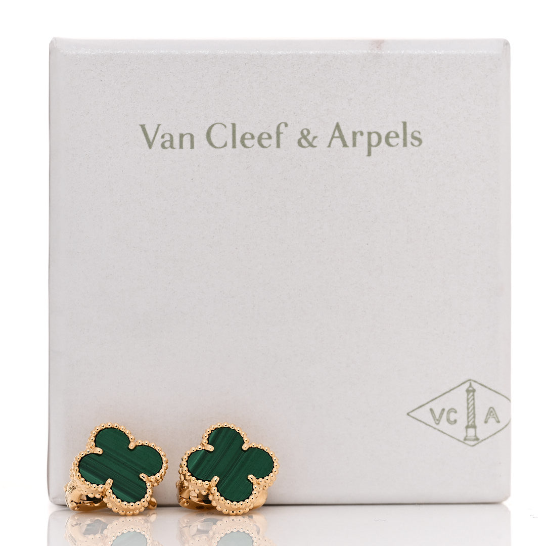 ヴァンクリーフ＆アーペル ヴィンテージアルハンブラ ピアス マラカイト 18K イエローゴールド VAN CLEEF & ARPELS VINTAGE ALHAMBRA EARRINGS MALACHITE 18K YELLOW GOLD