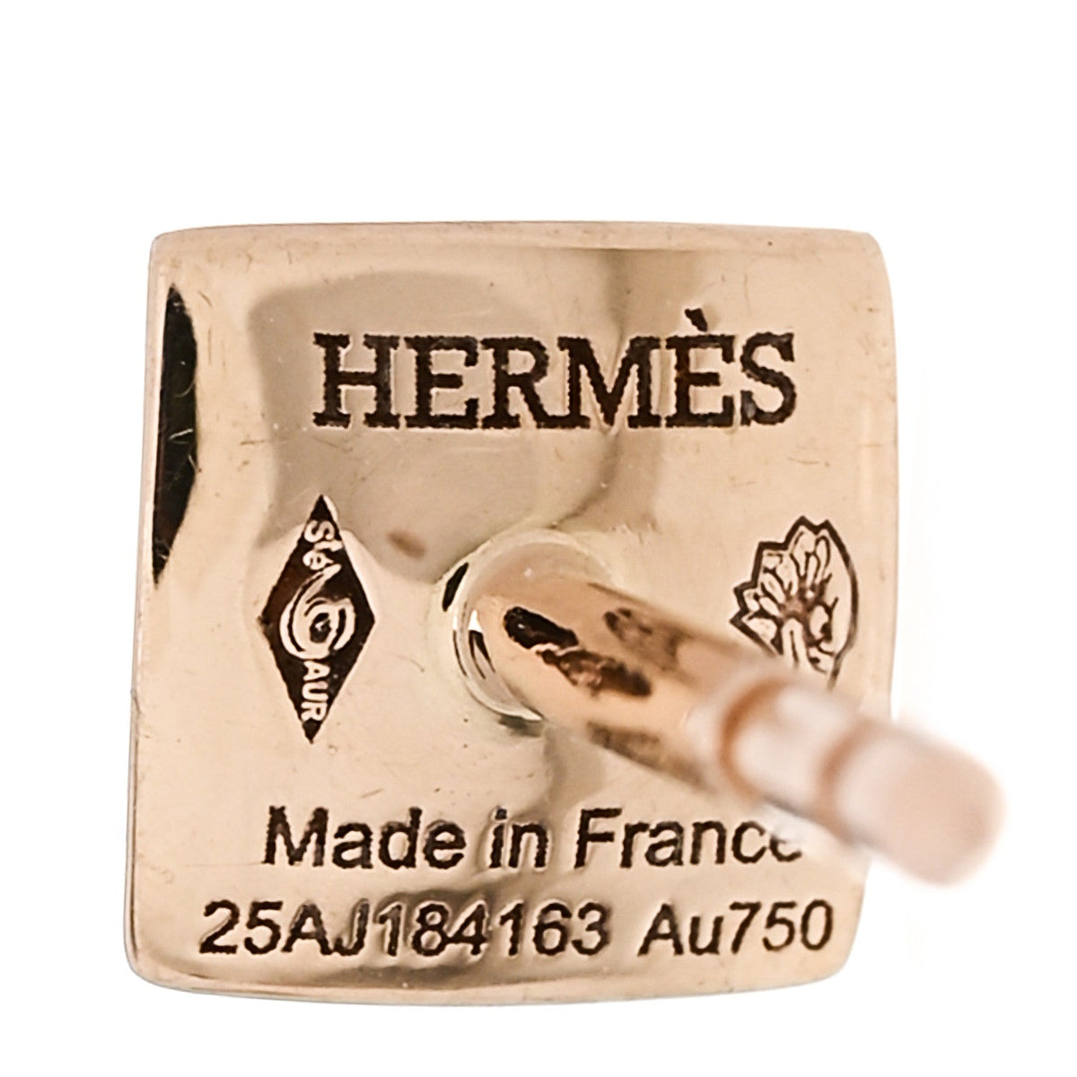 エルメス クルードゥH ピアス 18K ローズゴールド ダイヤモンド HERMES Clou d'H EARRINGS 18K ROSE GOLD DIAMOND