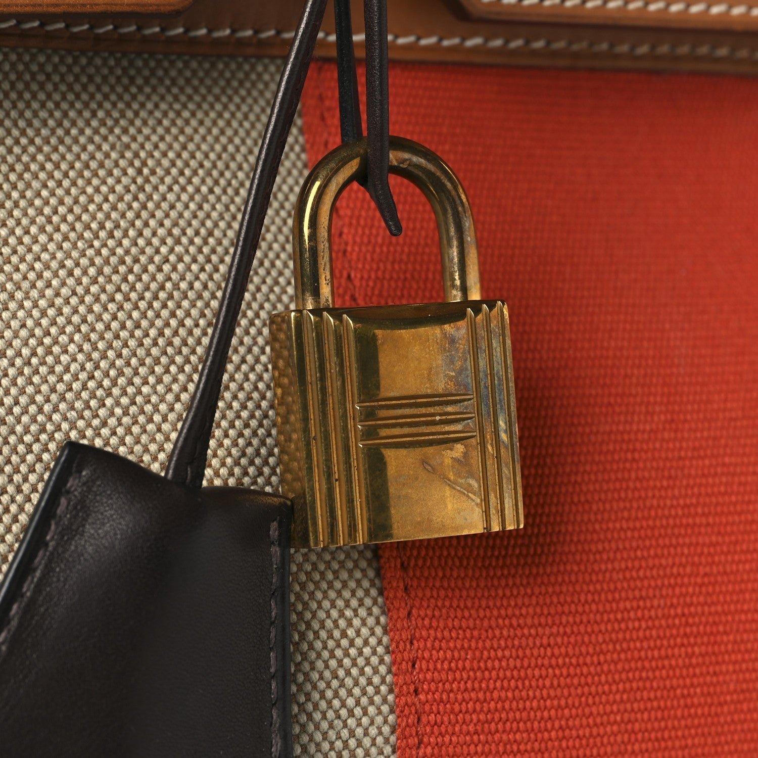 HERMES BIRKIN 40 FAUVE PAPRIKA BARENIA TOILE GOLD HARDWARE