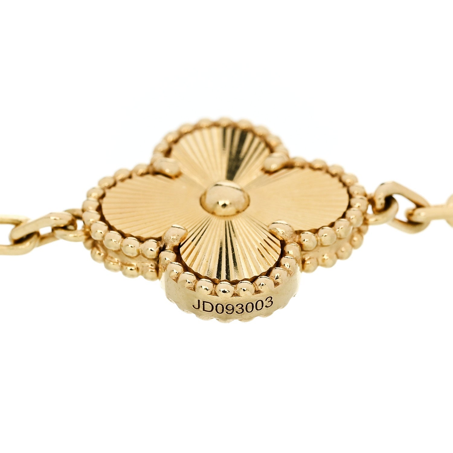 ヴァンクリーフ＆アーペル ヴィンテージアルハンブラ 5モチーフ ブレスレット ギョーシェ 18K イエローゴールド VAN CLEEF & ARPELS VINTAGE ALHAMBRA 5 MOTIFS BRACELET GUILLOCHÉ 18K YELLOW GOLD