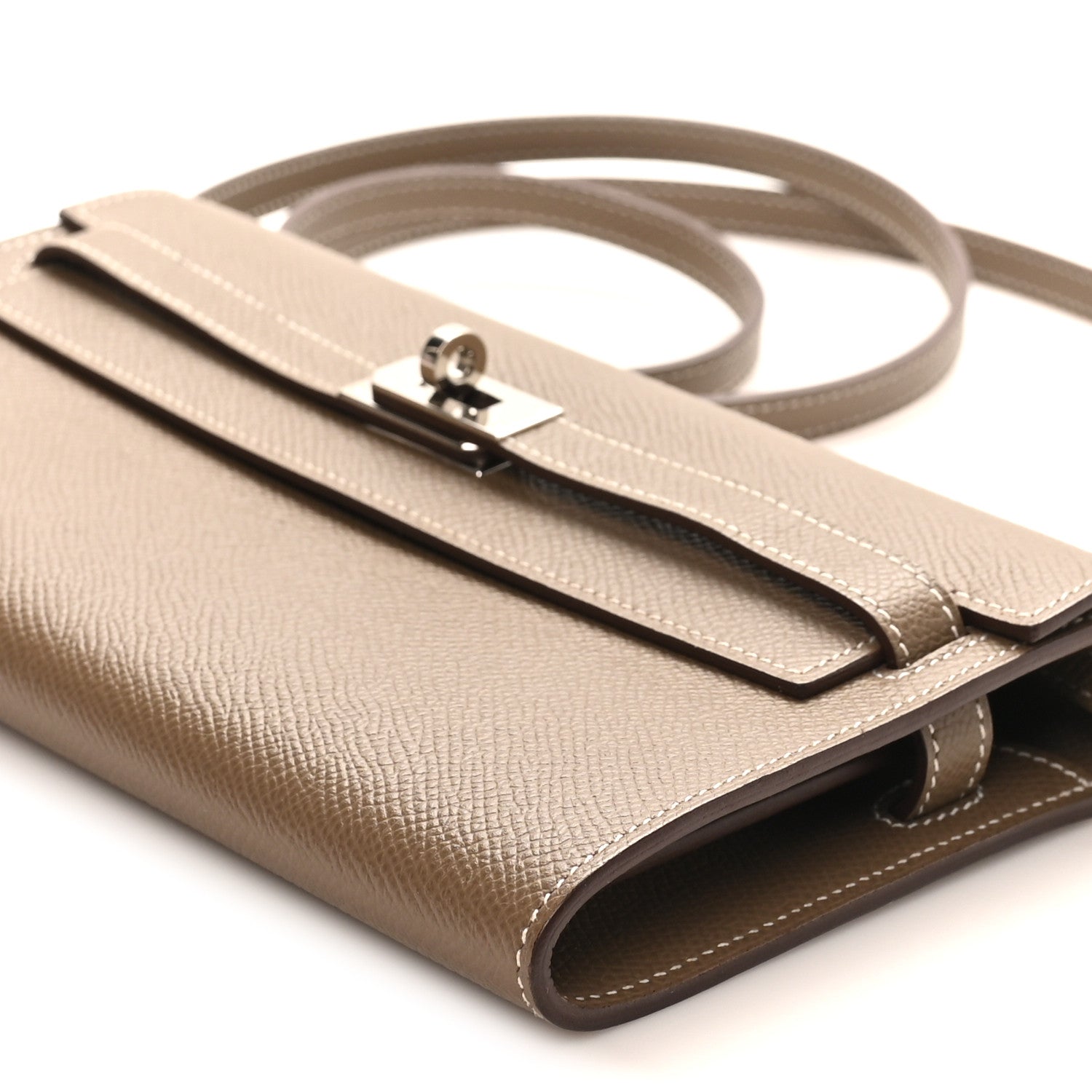 エルメス ケリートゥーゴー 長財布 Etoupe エプソン シルバー金具 HERMES KELLY TO GO WALLET ETOUPE EPSOM SILVER HARDWARE