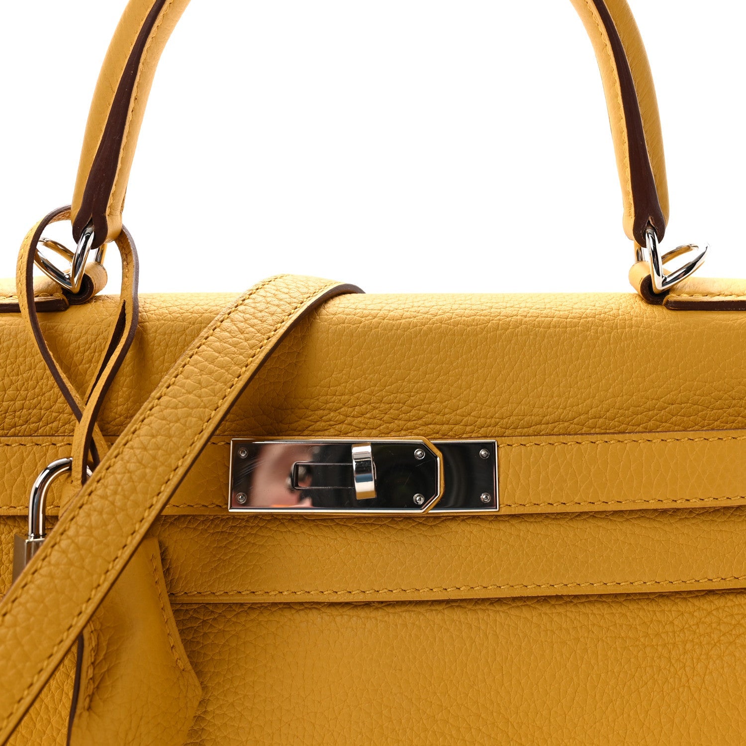 エルメス ケリー 28 内縫い Jaune Ambre トゴ シルバー金具 HERMES KELLY 28 RETOURNE JAUNE AMBRE TOGO SILVER HARDWARE