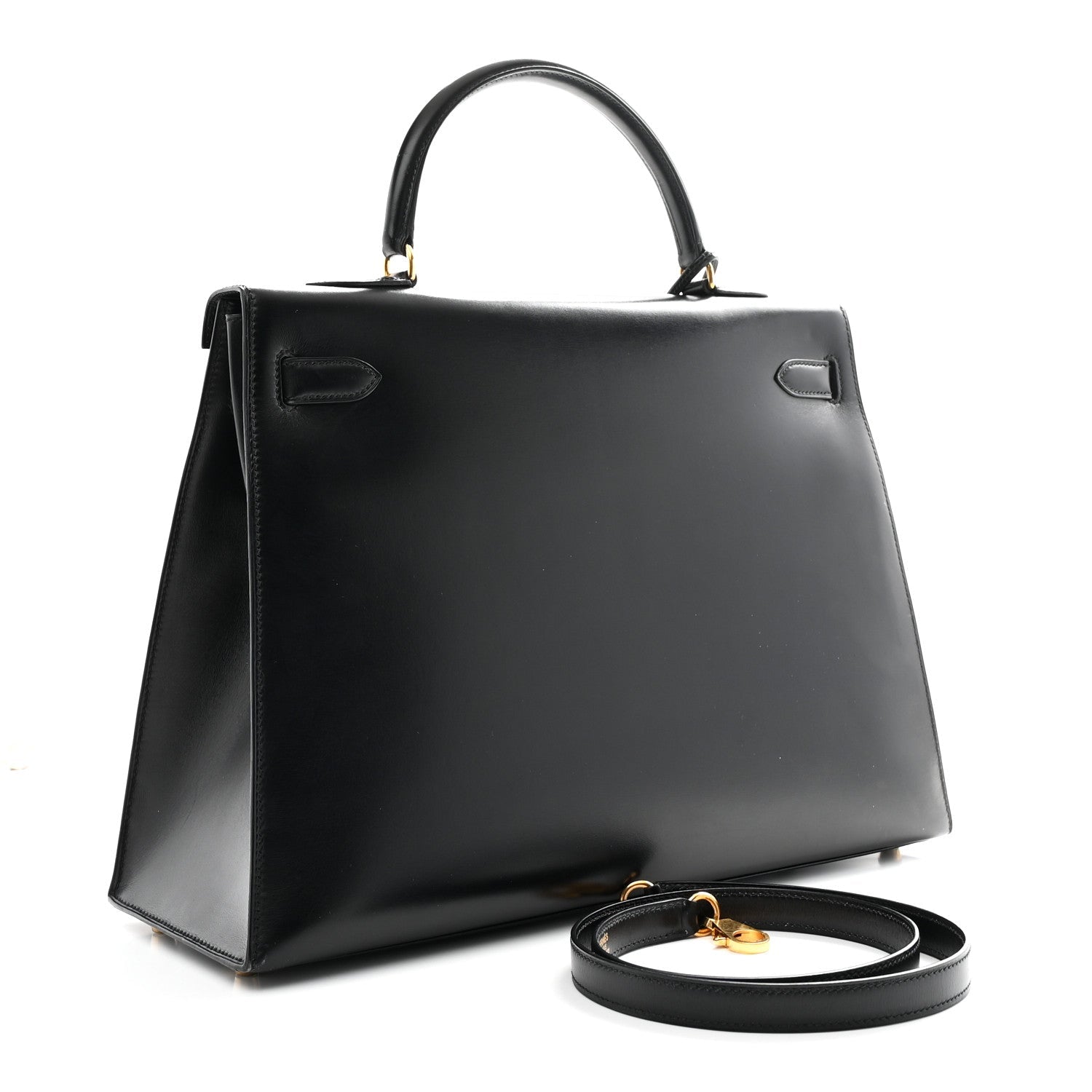 エルメス ケリー 35 外縫い Black ボックス ゴールド金具 HERMES KELLY 35 SELLIER BLACK BOX GOLD HARDWARE