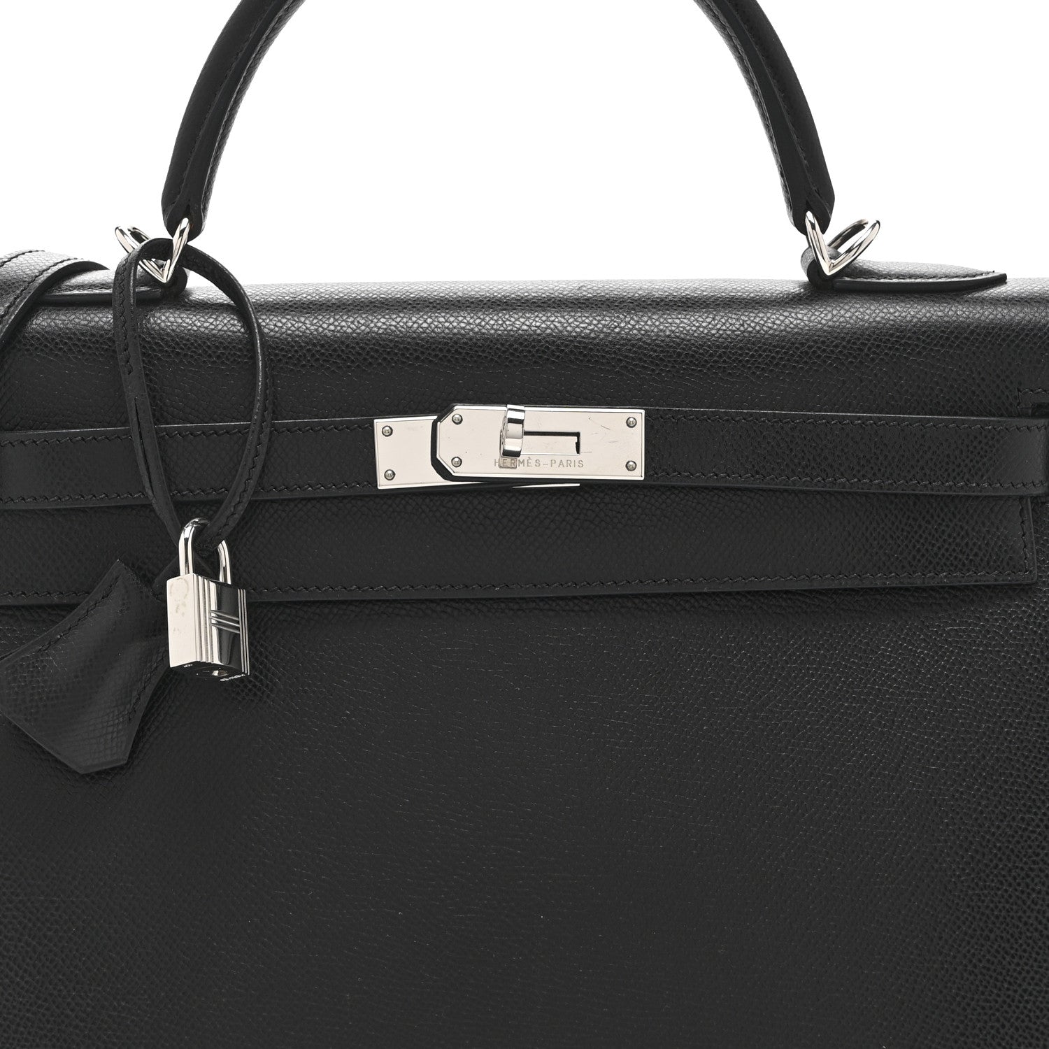 エルメス ケリー 32 外縫い Black クシュベル シルバー金具 HERMES